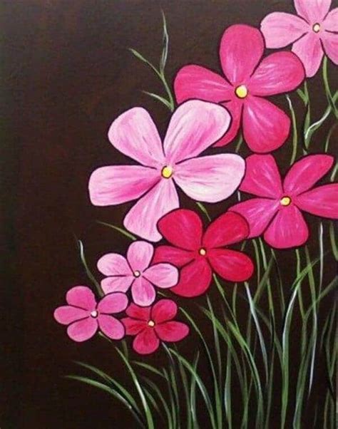 easy flower painting ideas|colorful simple flower painting.